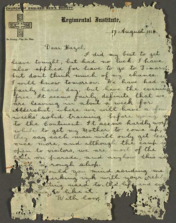 Image of [Letter to Hazel]