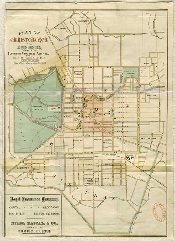 Plan of Christchurch and suburbs. 1879 