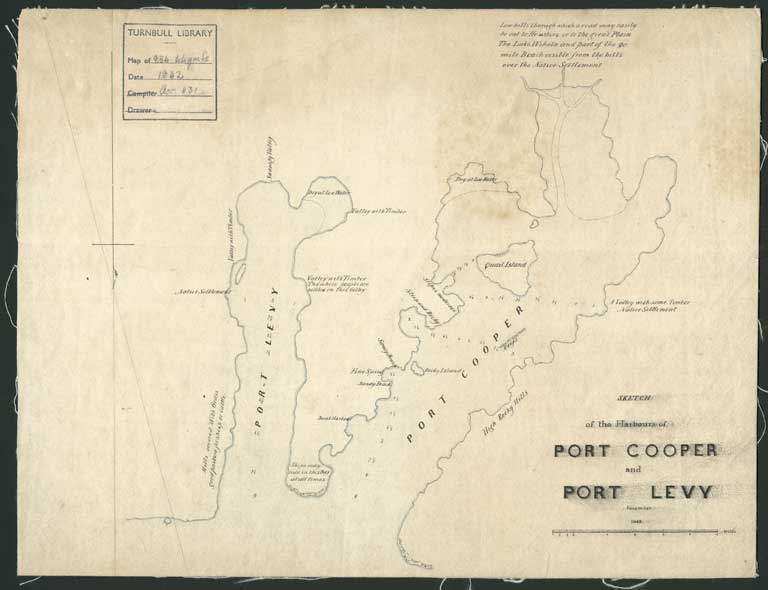 Sketch of the harbours of Port Cooper and Port Levy Nov. 1842 