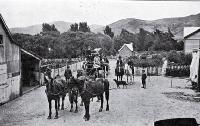 The coach to Akaroa at Duvauchelle's Bay, Banks Peninsula [1910]