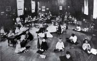 Photograph of The Montessori system in operation at the Sunbeam Kindergarten at St Albans [1915]