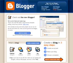 Blogger home page