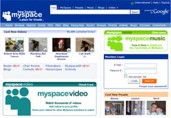MySpace NZ home page